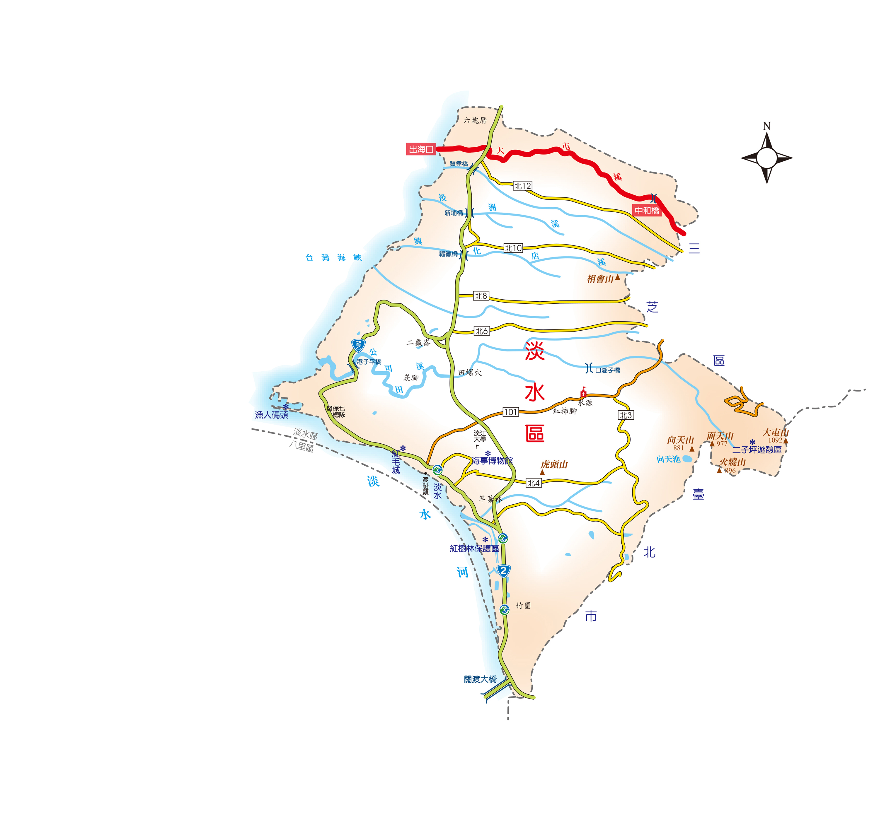 淡水區 map